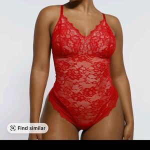 Red Lace Chemise/bodysuit Shapewear